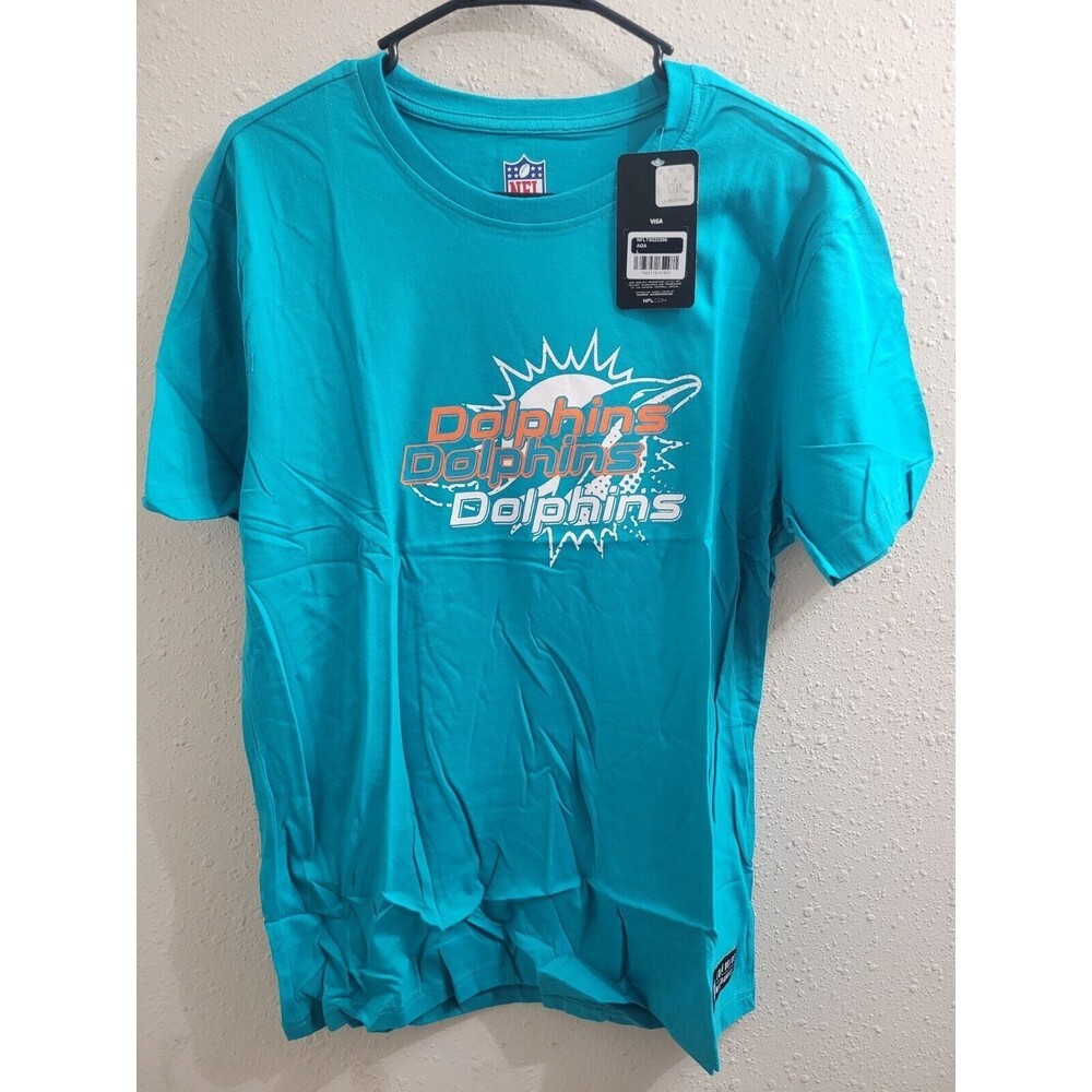 Miami Dolphins T-Shirt, NFL Exclusive Merchandise, Aqua Blue, Sz Large